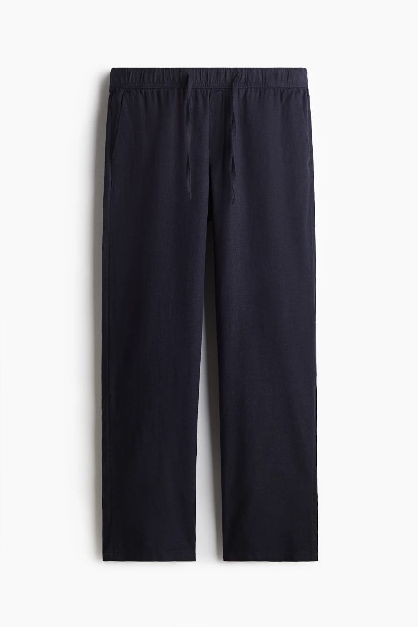RELAXED FIT LINEN-BLEND TROUSERS